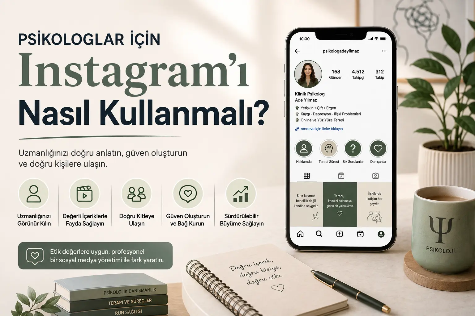 Psikologlar için profesyonel Instagram kullanımı ve içerik rehberi