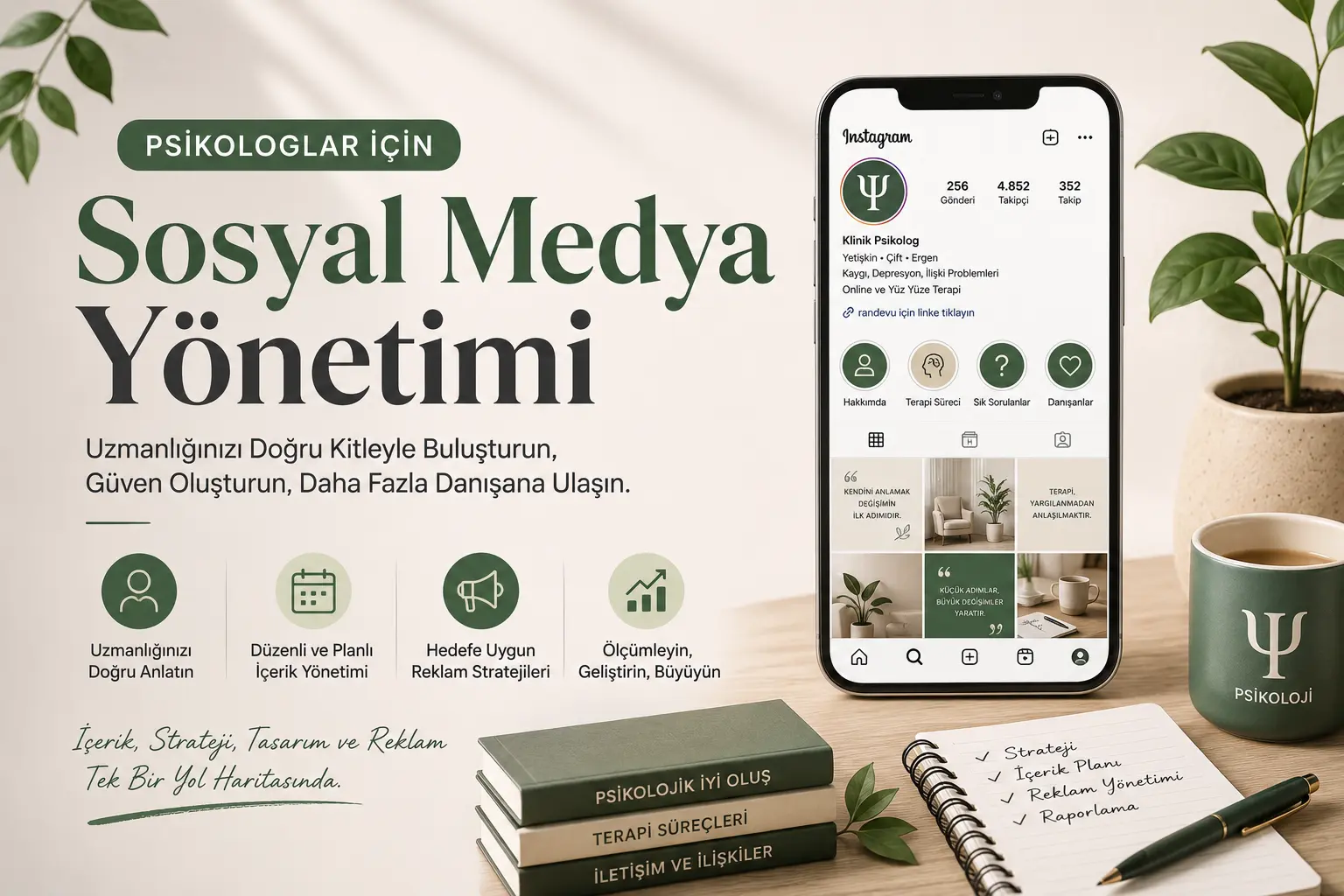 Psikologlar için sosyal medya yönetimi ve içerik stratejisi rehberi